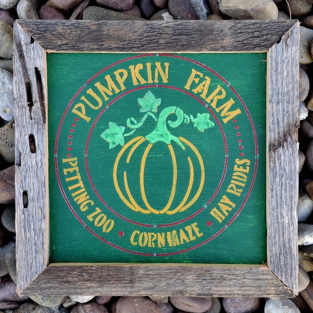 Fall Sweet October Rustic Signs Painted Crafted Harvest Pumpkin Shelf Sitters - Picture 6 of 9